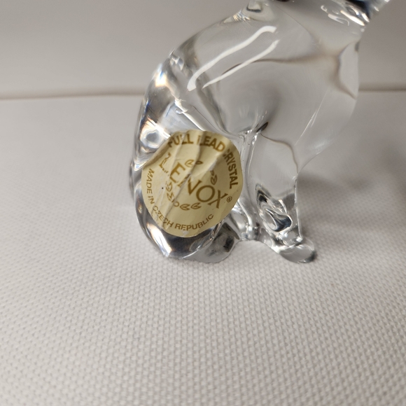 Lenox Clear Full Lead Crystal Cat Collectable Czech Republic Paperweight Feline - Picture 3 of 8